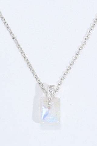 925 Sterling Silver Natural Moonstone Pendant Necklace