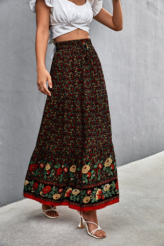 Floral Tied Maxi Skirt