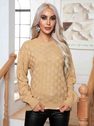 Round Neck Drop Shoulder Sweater