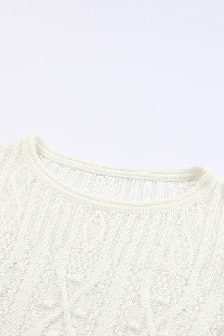 Flutter Sleeve Pompom Detail Knit Top