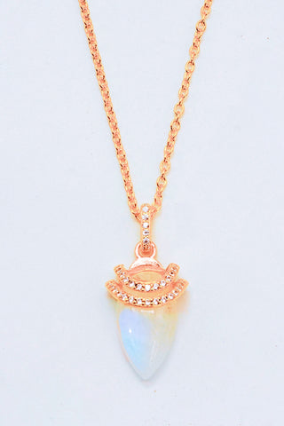 18K Gold-Plated Moonstone Pendant Necklace