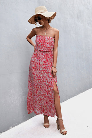 Strapless Split Maxi Dress